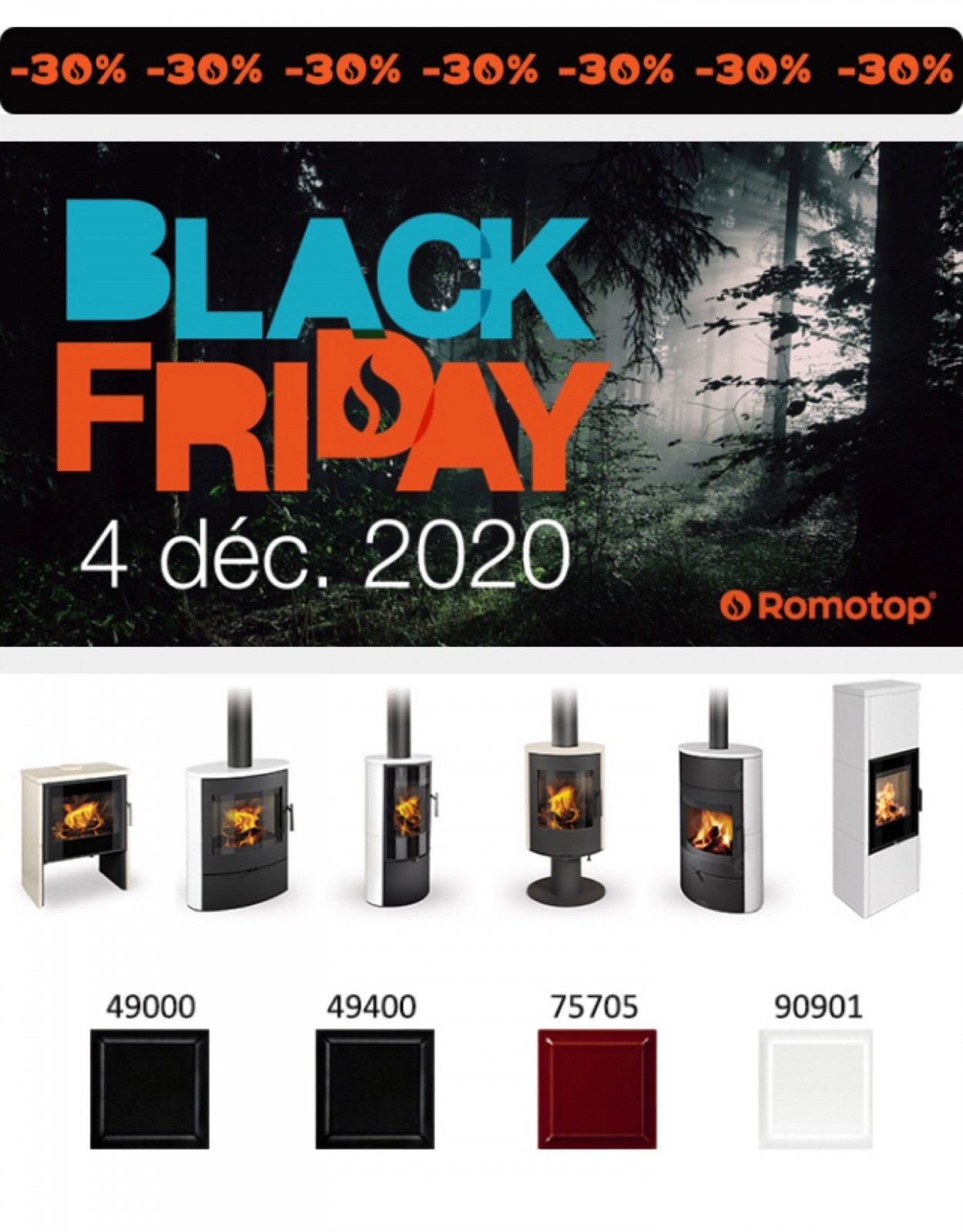 Black FRIDAY poêle à bois romotop Atrier d’eco saint Maximin