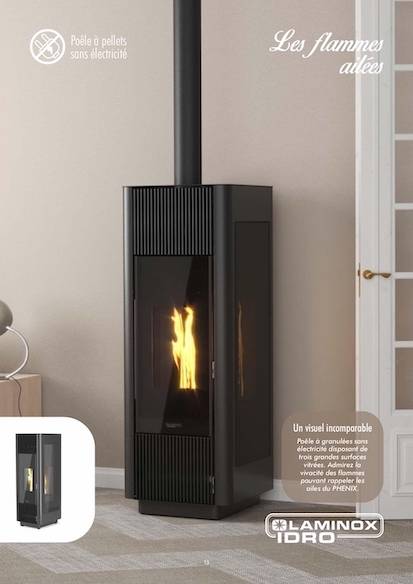poele a granulés sans éléctricité Var Laminox  phenix brignoles