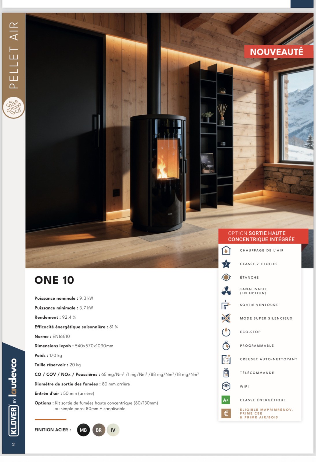 KLOVER One 8 poêle à granulés sortie double flux canalisable dans le Var 83