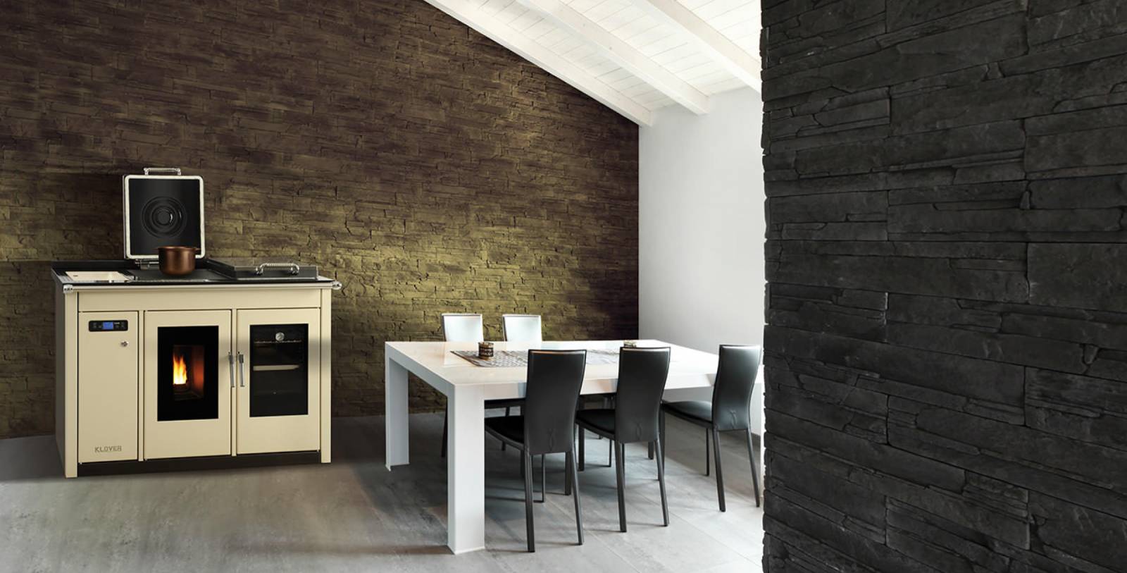 Cuisinière piano Bois & Granulés KLOVER Hydro connecté wifi de qualité dans le var près de saint maximin 83