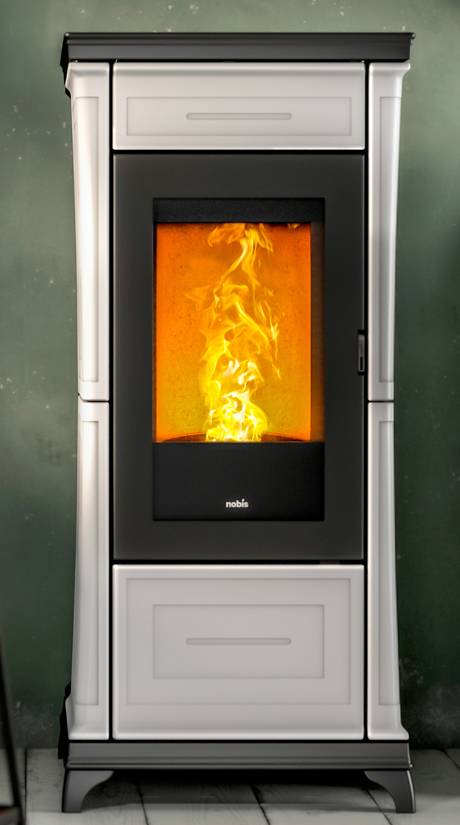 poele à granulés NOBIS  blanc saint maximin la sainte baume convection naturelle