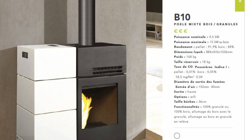 poele pellet hybride mixte bois et granulés camps la source dans le var